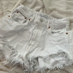 White Zara jean shorts